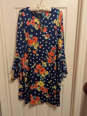 AGB Floral polka dot dress